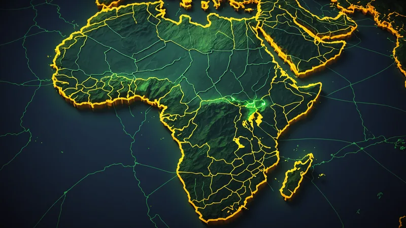 African continent map showing intra-Africa trade corridors under AfCFTA